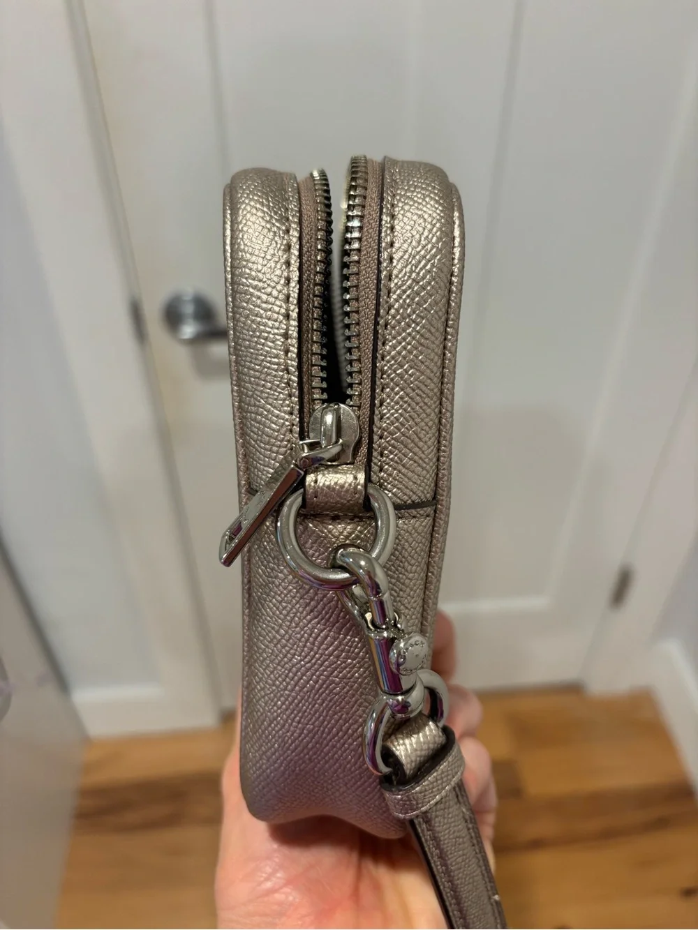 COACH Leather Crossbody Bag in Rose Gold